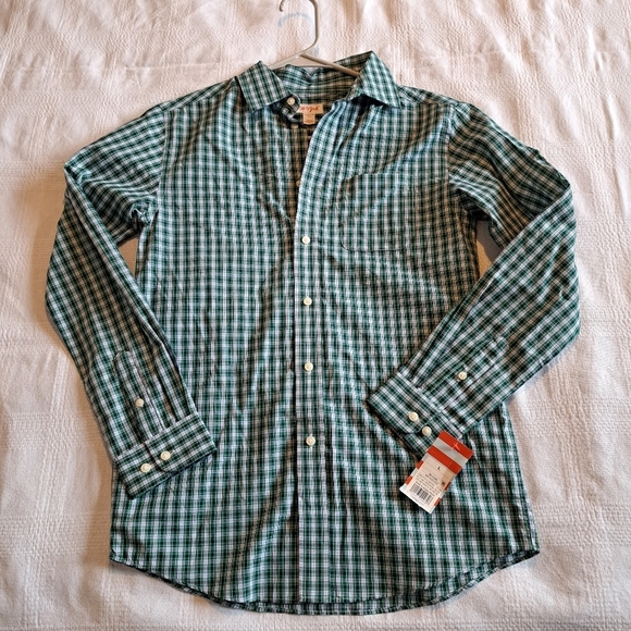 Cat & Jack boys large or 12-14 blue & green plaid long sleeved shirt - Picture 1 of 6